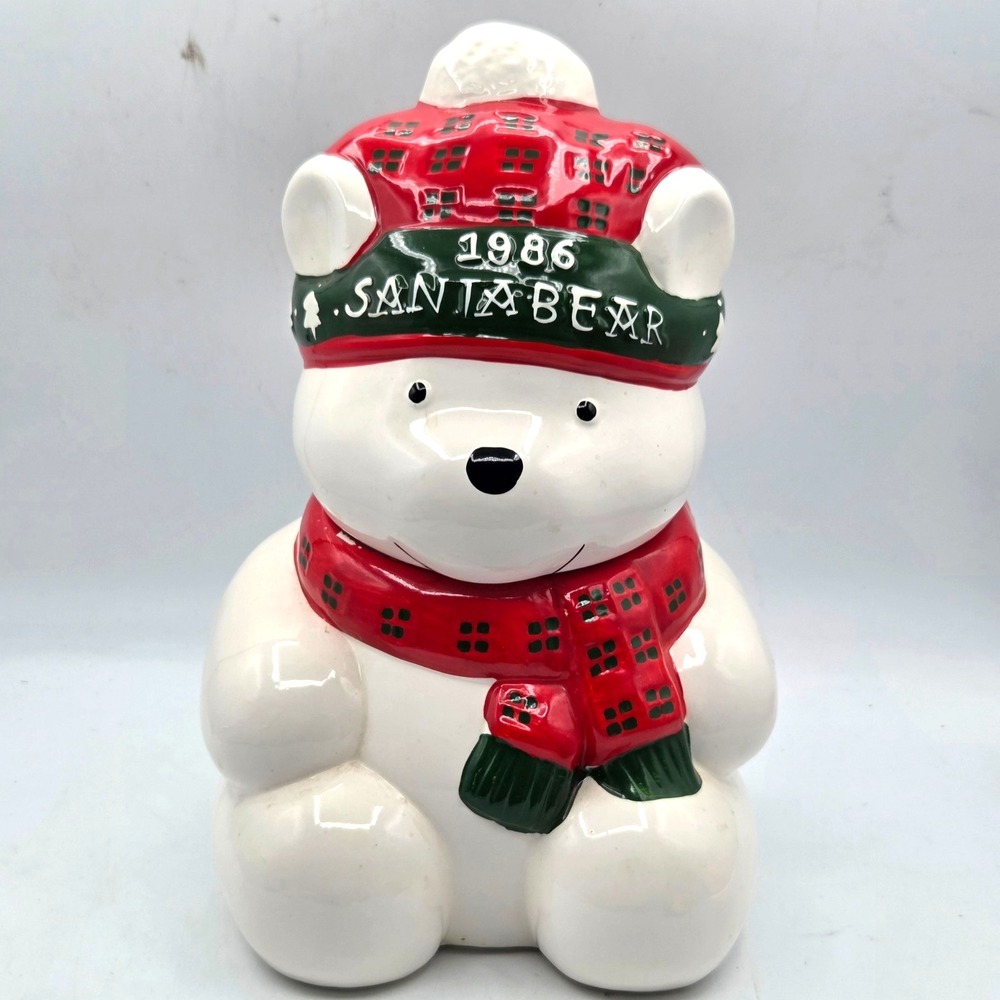 Vintage 1986 Santa Bear Cookie Jar Dayton Hudson Ceramic 2nd Year of Santabear